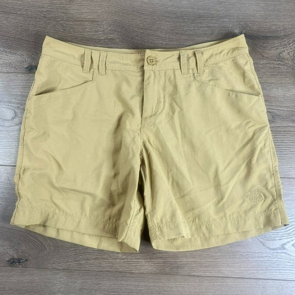 The North Face Pants - The North Face Shorts Womens 10 Tan Nylon Outdoor Hiking Water Resistant Pockets